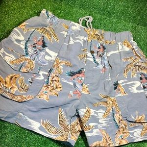 TOMMY BAHAMA MEN’S Hawaiian Hula Girl SWIM TRUNKS CARGO SHORTS size X-Large